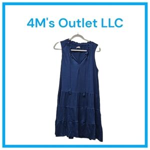 Women's Sleeveless Dress - Women's Jersey Sleeveless Neck Tie Tiered Dress